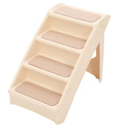 Foldable Pet Stairs for High Bed - 4 Non-slip Steps with Support Frame