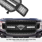Upper Stainless Black Grille Insert for Ford F-150 (2018-2020)