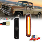 Smoked Amber LED Side Marker Lights for GMC Chevy Pickup Blazer Suburban (1973–1980)