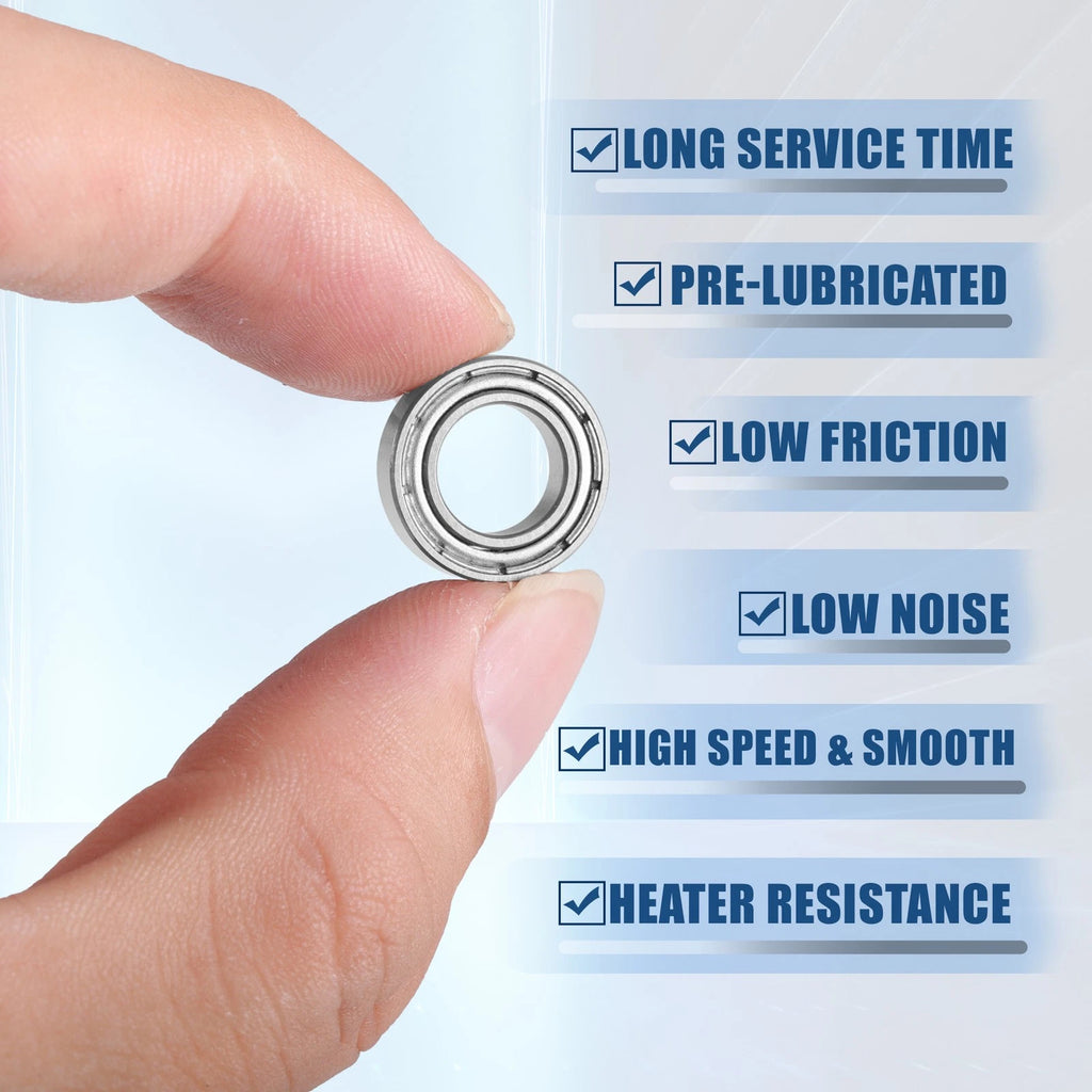 10 Pcs MR148ZZ Double Metal Shield Ball Bearings for Cars (8x14x4mm)