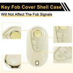 White Silver Edge Car Key Case for Mercedes-Benz C Class (2022–2023)