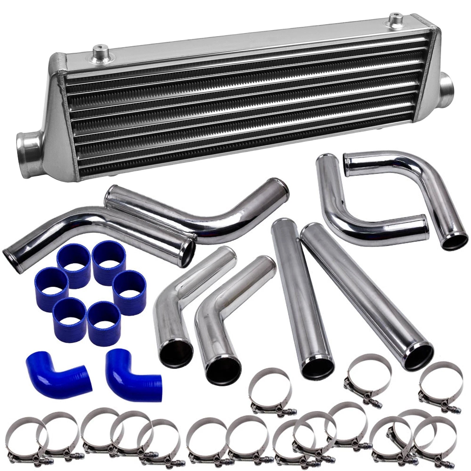 Universal Turbo Intercooler 27"x7"x2.5" & 2.5" Pipe Tube & Couplers Kit