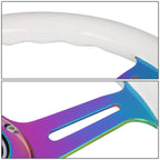 NRG 31cm White Wood Grain Grip Steering Wheel for Universal Fit (No Year)