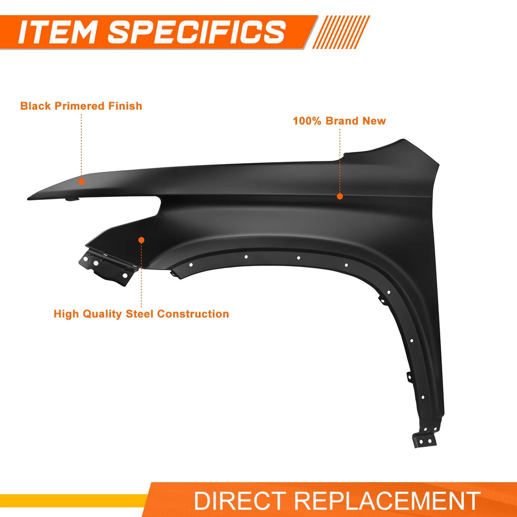 Steel Front Driver Left Side Fender Panel for Chevrolet Traverse (2018–2024)