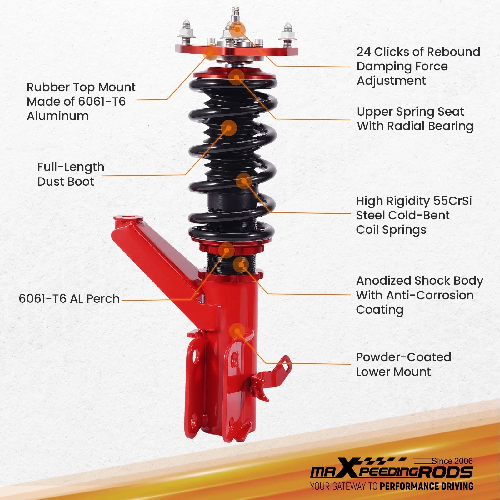 Coilover Shocks & Springs Kit for Acura RSX (DC5) (2002-2006)