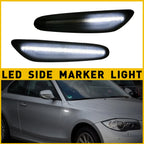2X Smoked LED Fender Side Light Marker Sequential Turn Signal Lamp for BMW E90 (2006–2011)