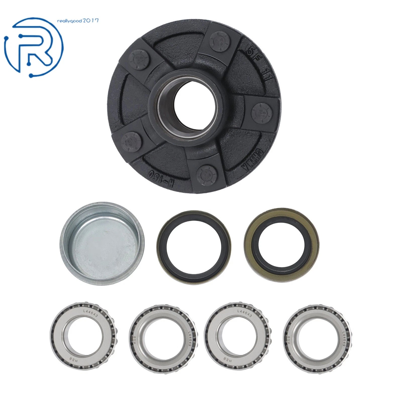 Set of 5 Bolt Trailer Hubs for 2000 lbs Spindle (1" or 1-1/16")