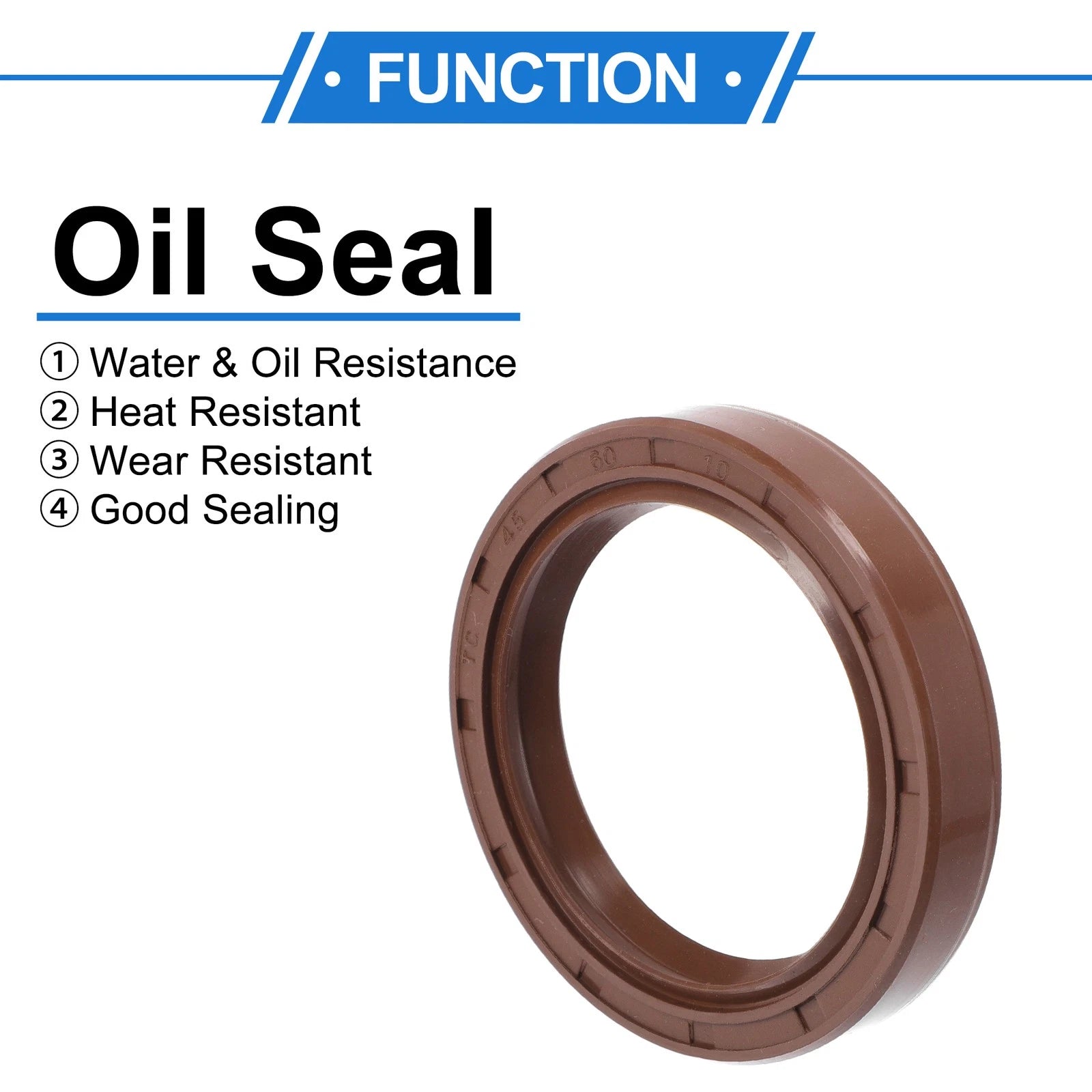 2X Oil Seal Rotary Shaft Seal FKM Rubber 45x60x10mm for Various Models