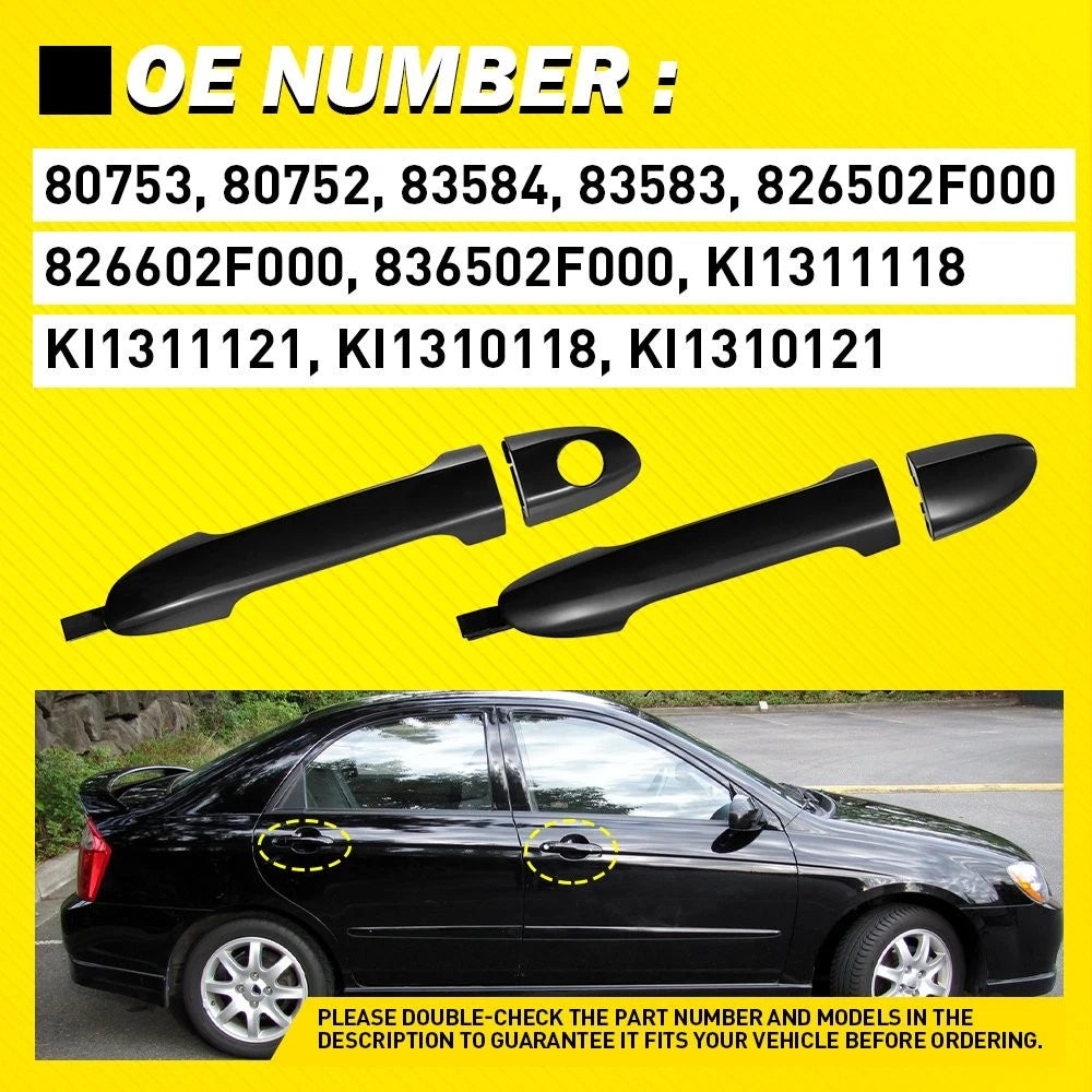 Set of 4 Outside Door Handles for Kia Spectra (2000–2009)