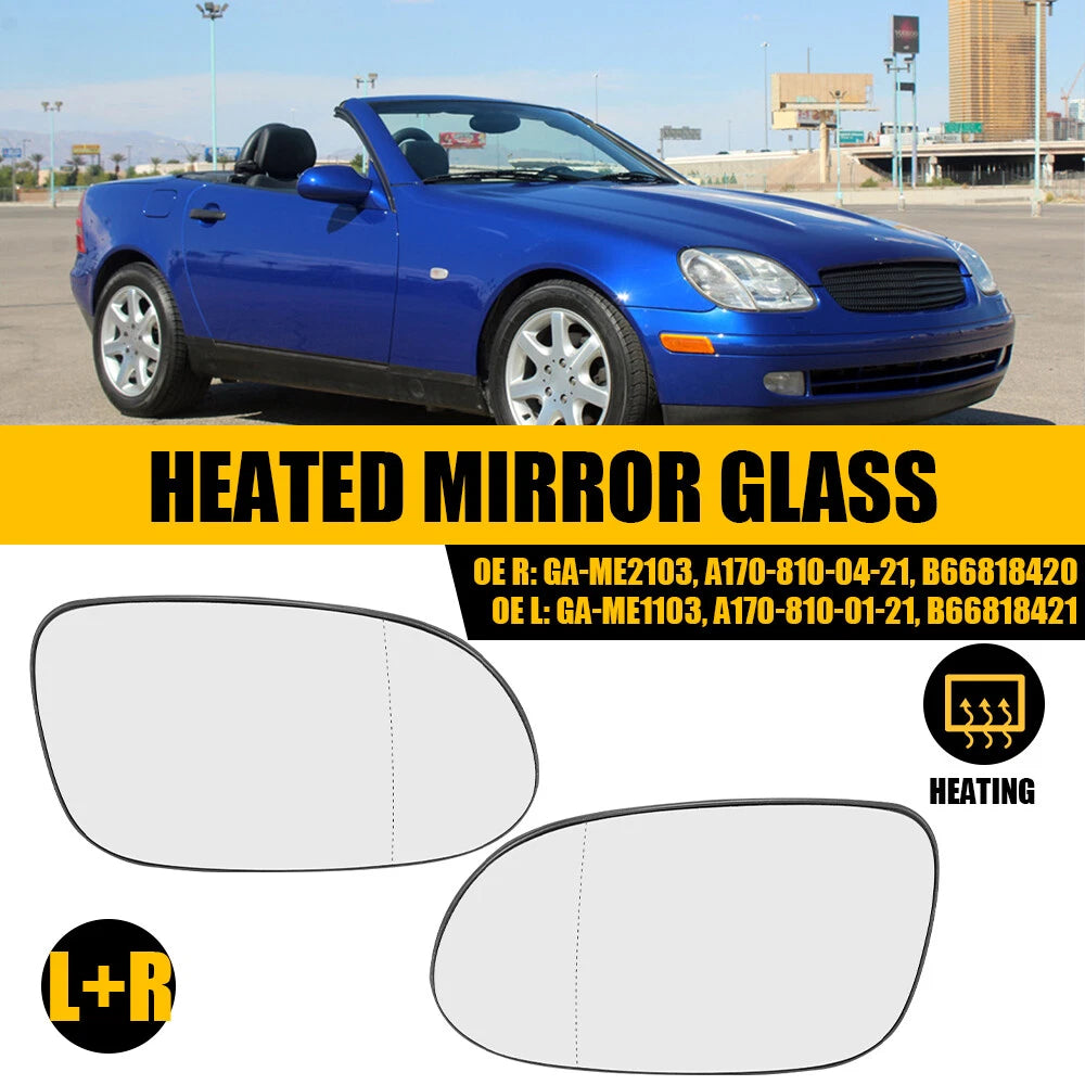 Mirror Glass Pair for Mercedes-Benz SL500 SLK230 (1999–2004) LH RH