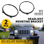7'' Headlight Ring Bracket for Jeep Wrangler JK (2007–2018)