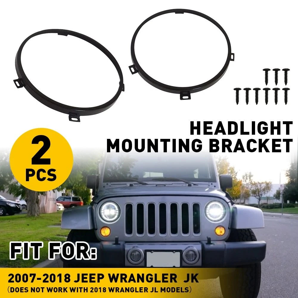 7'' Headlight Ring Bracket for Jeep Wrangler JK (2007–2018)