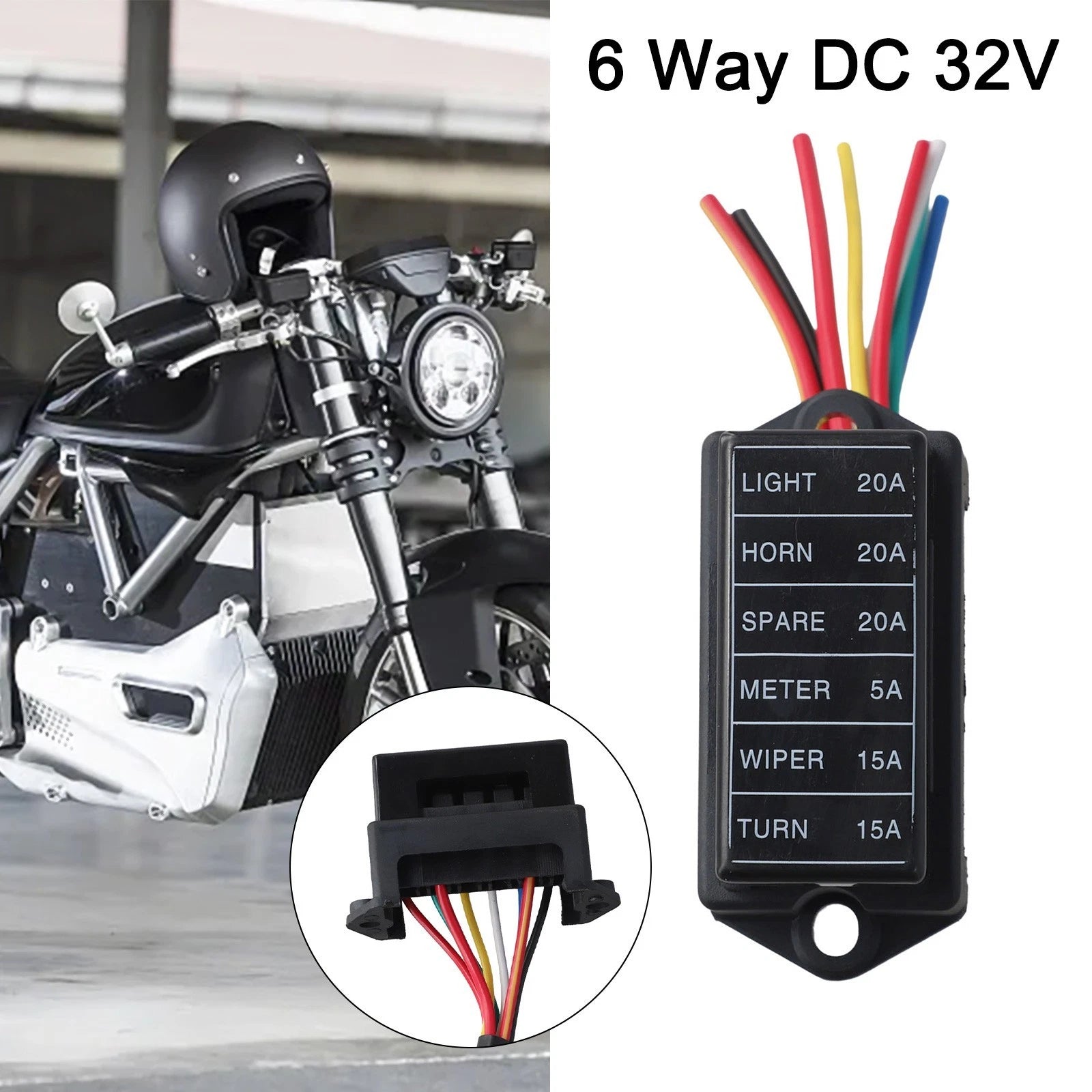 6 Way Blade Fuse Box for Car and Boat Applications (Up to 32 Volts)