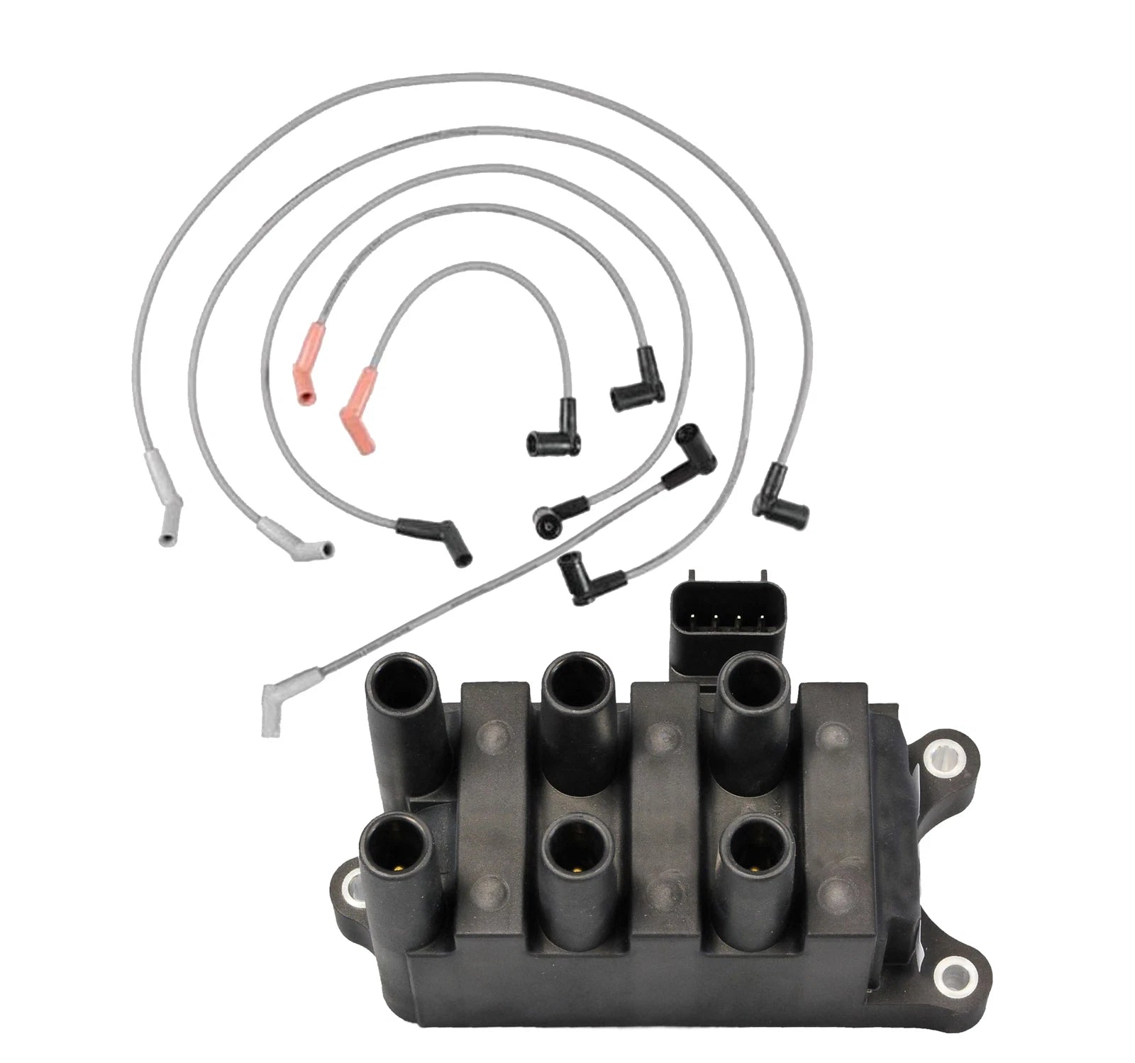 Set of 4 Denso Ignition Coils & Spark Plug Wires for Ford F-150 (2007–2008)
