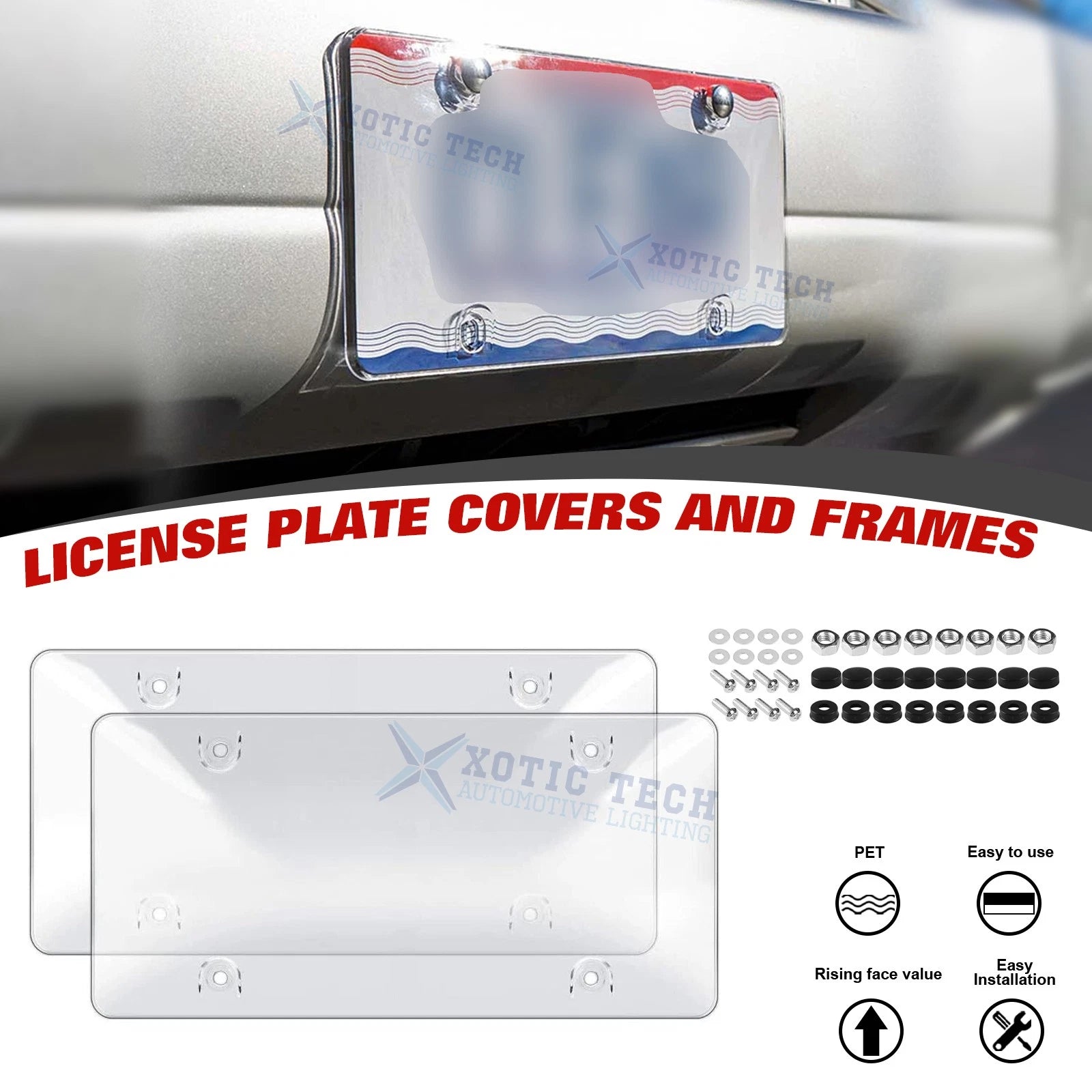 License Plate Covers Shields Holders for Standard US Plates Fit 2020-2024