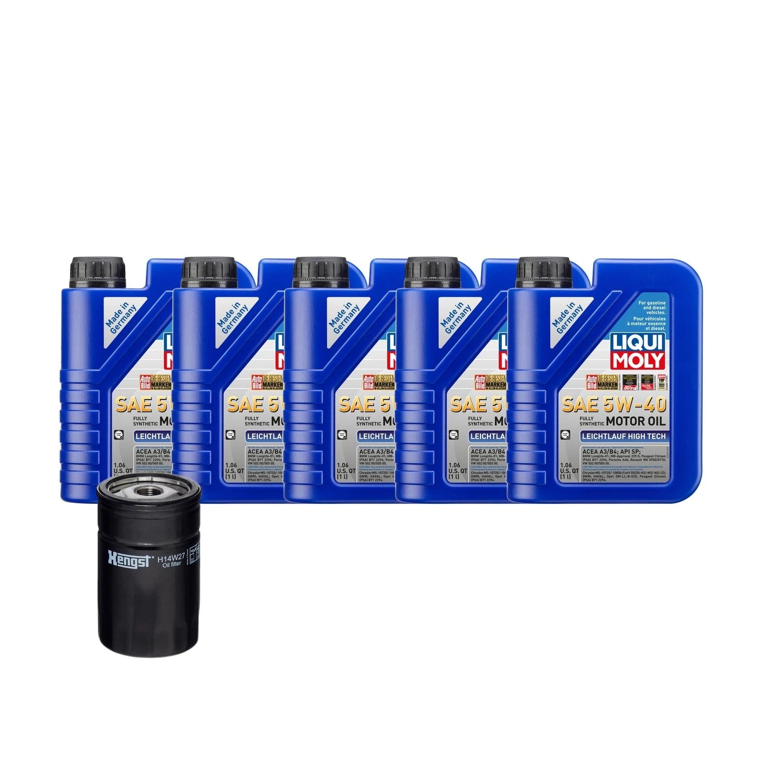 5L Liqui Moly Leichtlauf 5W40 Oil Change Kit for Audi 1.8/2.0L (2000–2023)