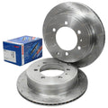 2 x Rear Disc Brake Rotors + Pads Slotted Drilled for Toyota Prado (1996–2002)