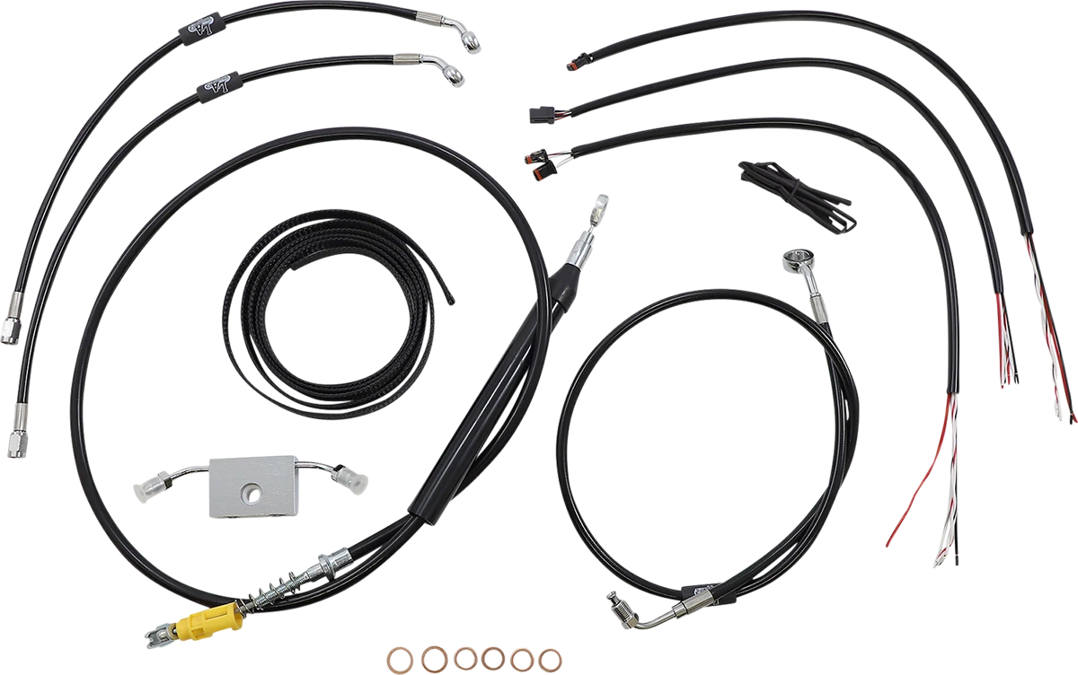 LA Choppers Handlebar Cable/Brake Line Kit for Harley Davidson (18")