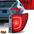 Passenger Side Chrome Red LED Tail Light Brake Lamp for Honda Pilot (2016–2018)