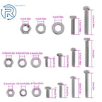 Set of 240 Hex Head Cap Bolts and Nuts Combination Kit Stainless Steel