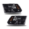 Black Housing Headlight Assembly for Dodge Ram 1500 2500 3500 (2009–2018)