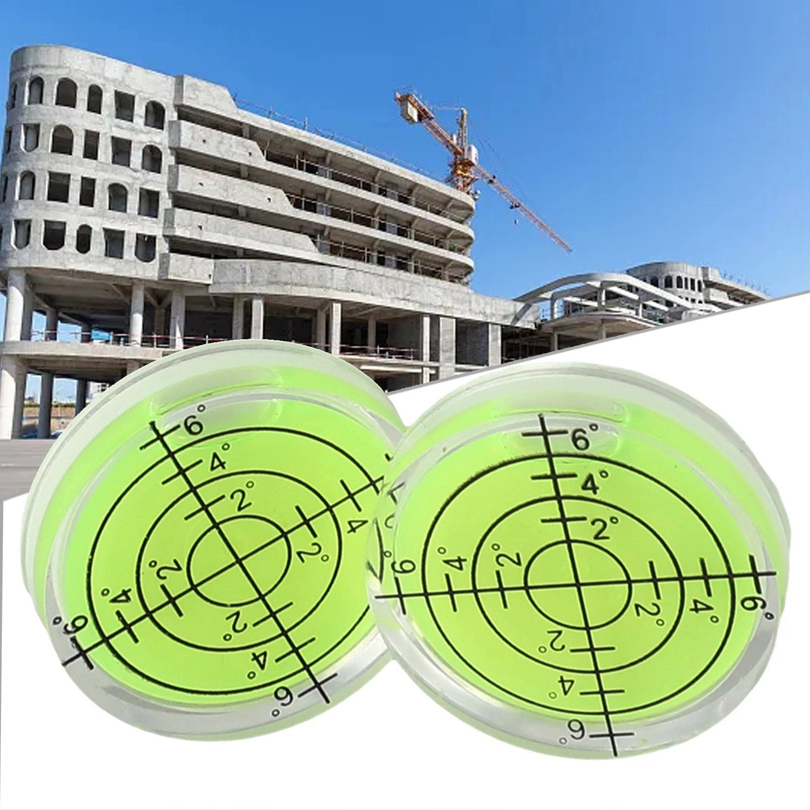 2X Bubble Level for Universal Use (32x7mm) Fluorescent Yellow Green