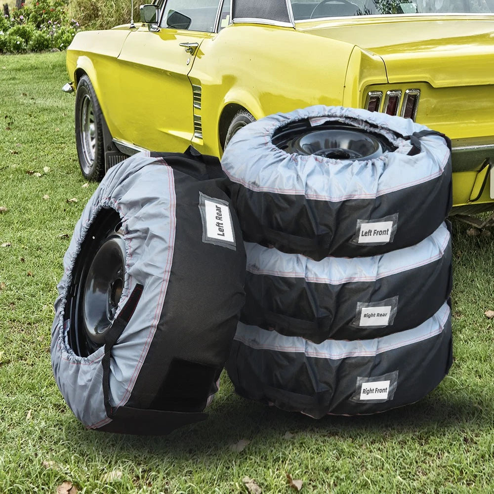 Set of 2 Tyre Bags for Gray 420D and Black 600D