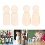 Set of 10 Wooden Peg Dolls for DIY Wedding Cake Toppers