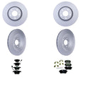 Hella Front & Rear Rotors Low-Met Disc Brake Pad Kit for Audi A6 (2006)