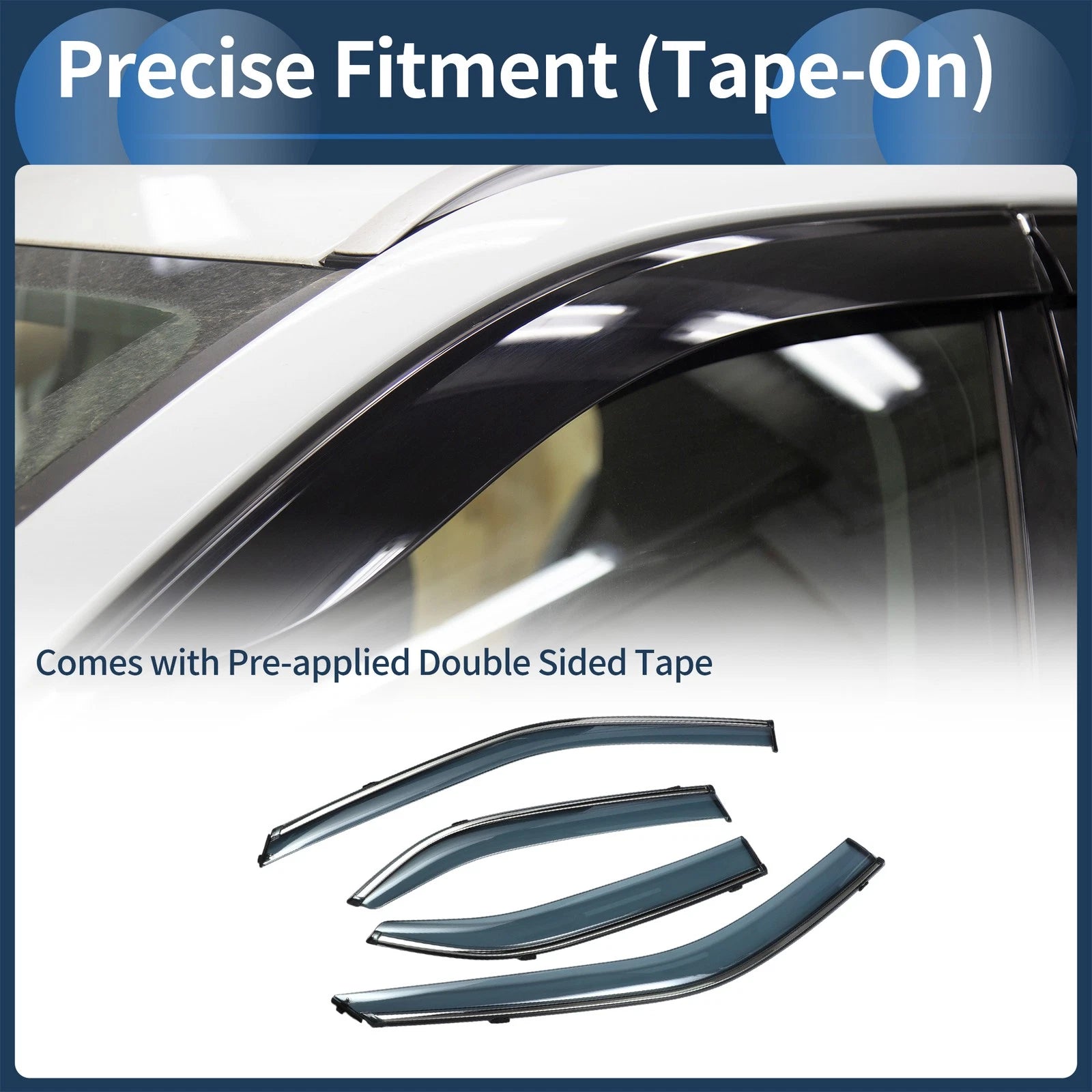 Set of 4 Window Deflectors for Mitsubishi Lancer (2008–2017)