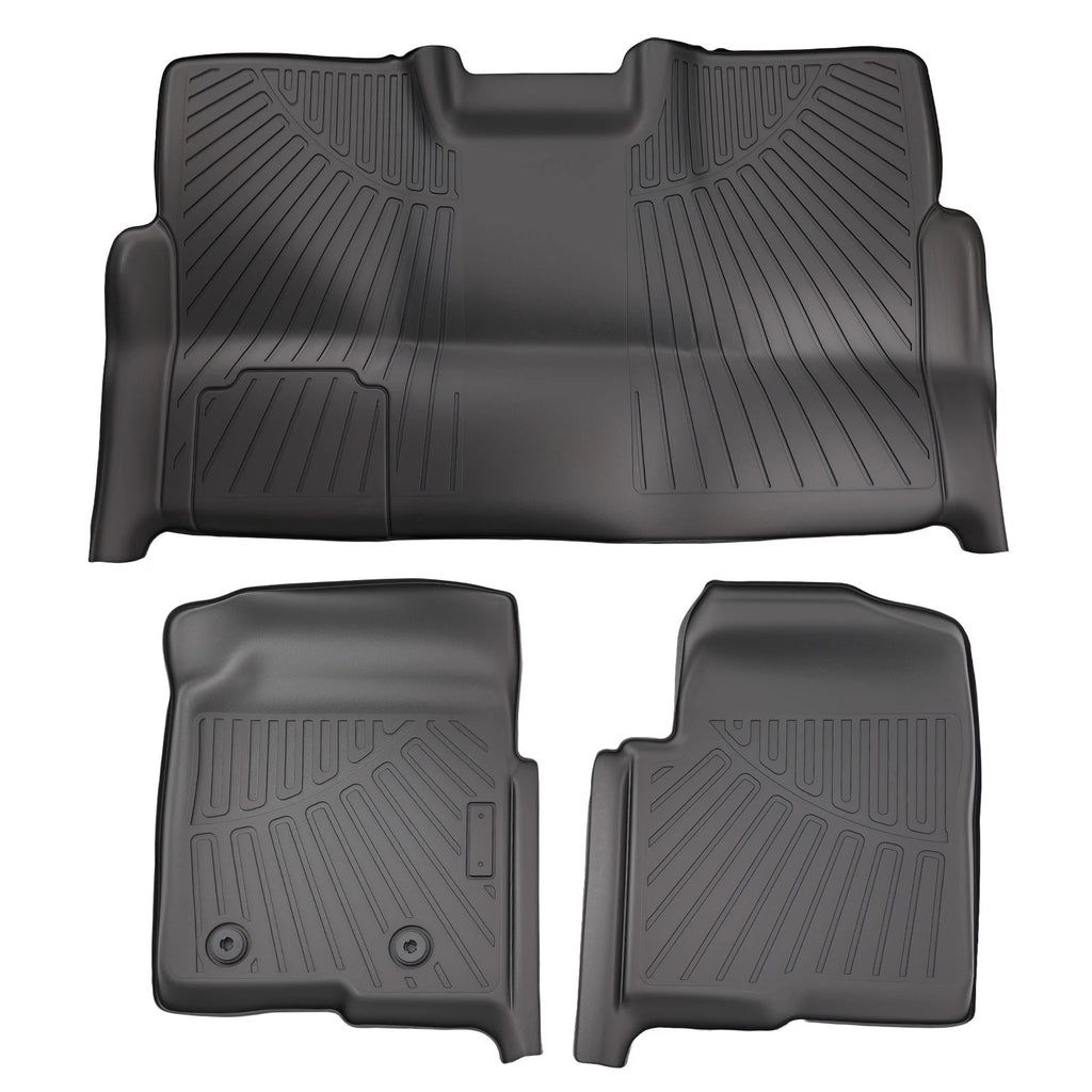 Set of 4 Carpet Floor Mats for Ford F-150 SuperCrew Cab (2010–2014) Black TPE
