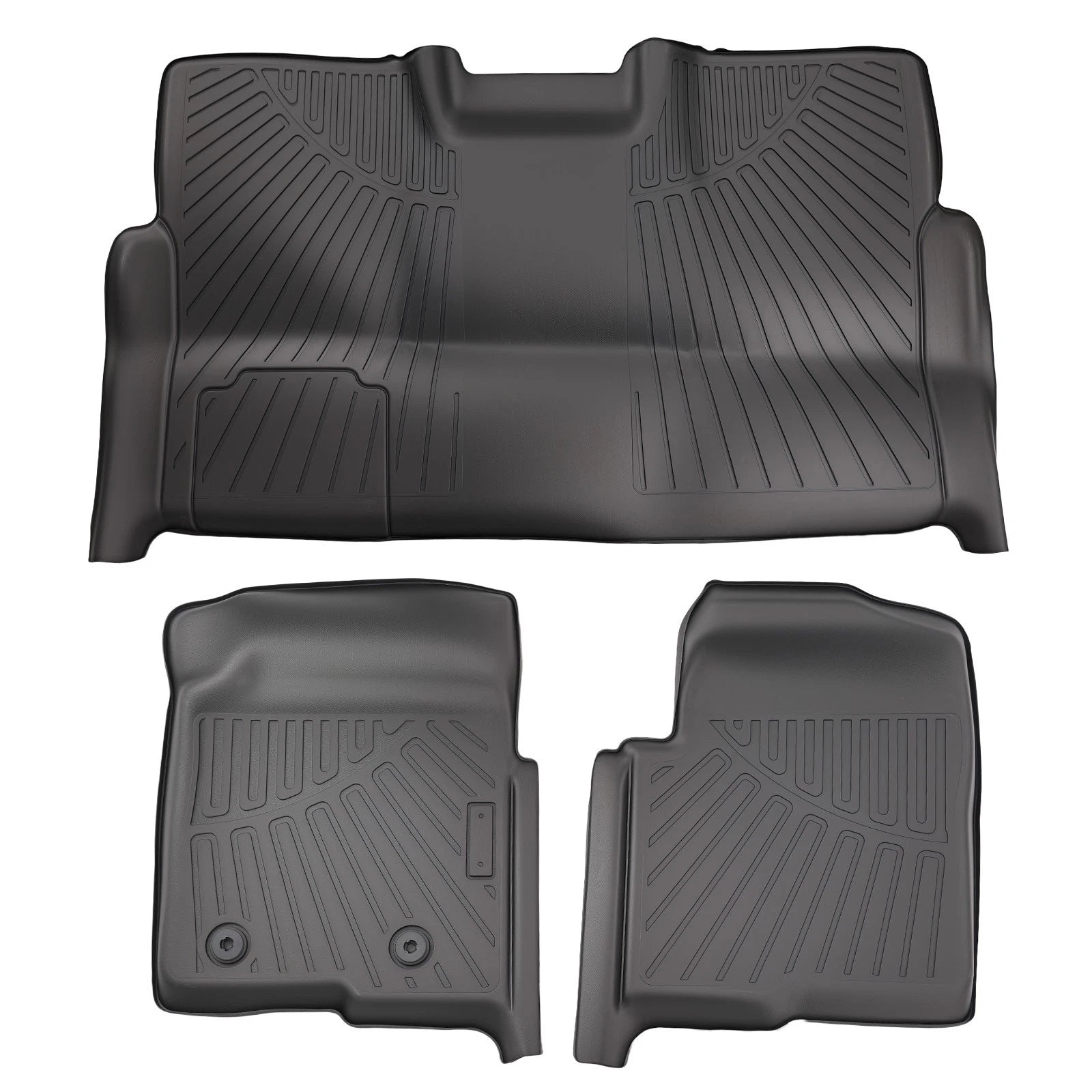 Set of 4 Carpet Floor Mats for Ford F-150 SuperCrew Cab (2010–2014) Black TPE