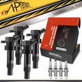 Set of 4 Ignition Coils & Iridium Spark Plugs for Kia Soul Hyundai Accent (2010–2019)