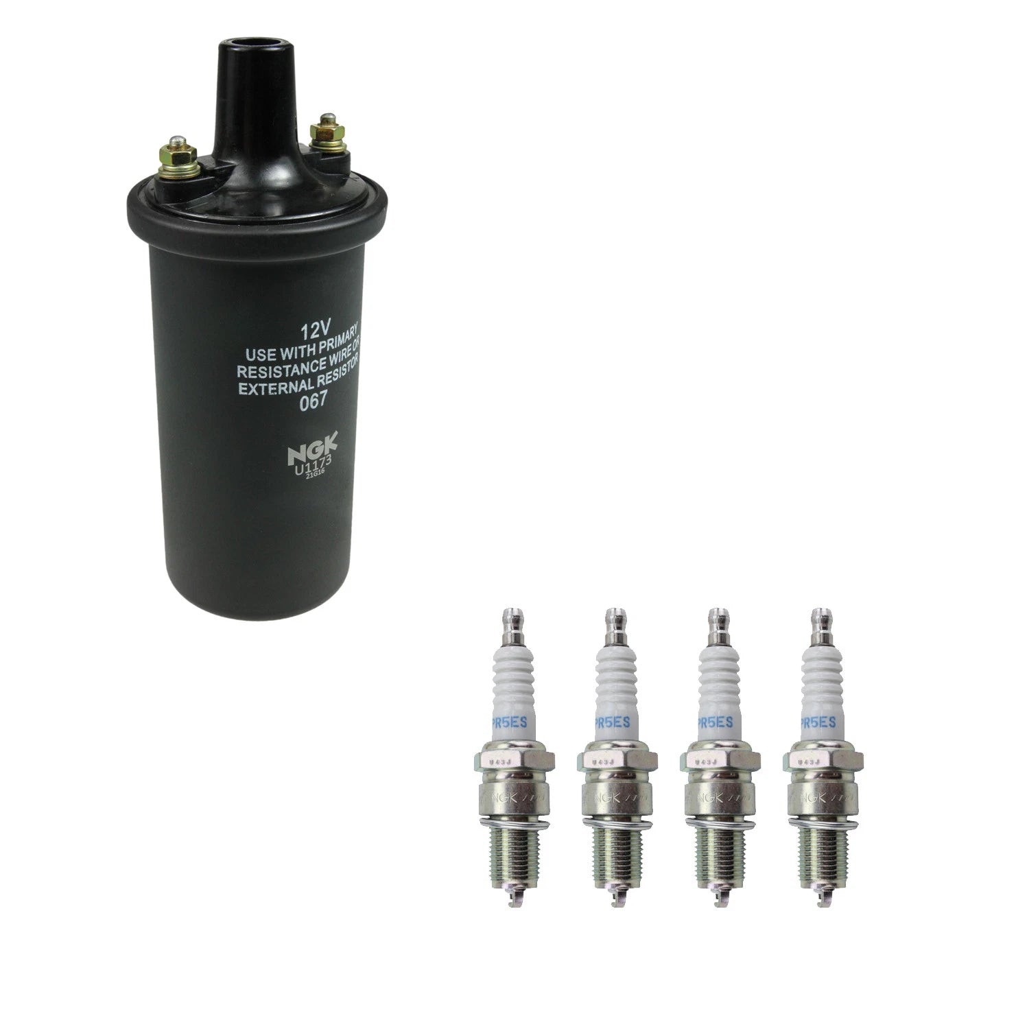 Set of 4 NGK Ignition Coils & Nickel Spark Plugs for Fox Colt B2000 Celica