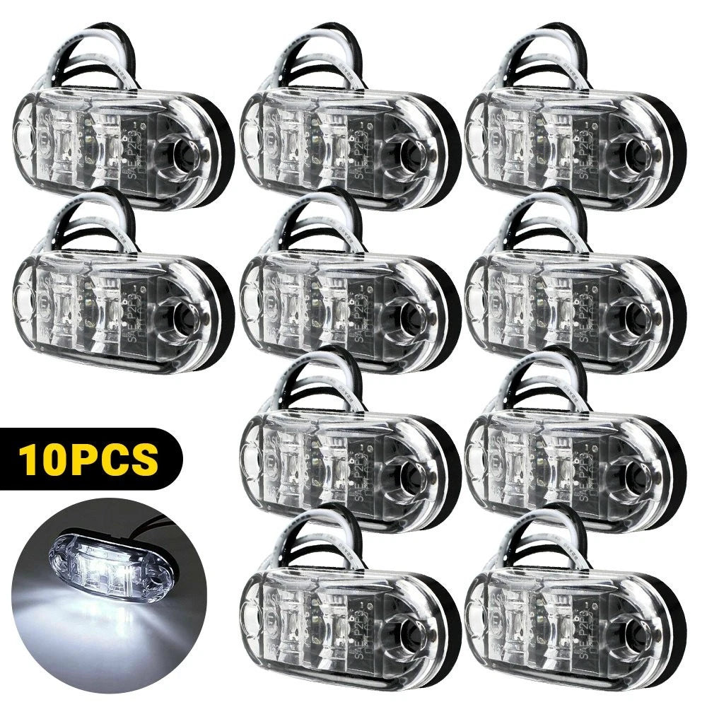10X LED Marker Lights for Truck Trailer Oval Clearance Side Light (2.5")