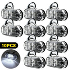 10X LED Marker Lights for Truck Trailer Oval Clearance Side Light (2.5")