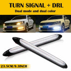 2X 9" Sequential LED DRL Strip Headlight Running Signal Lamp for EXV