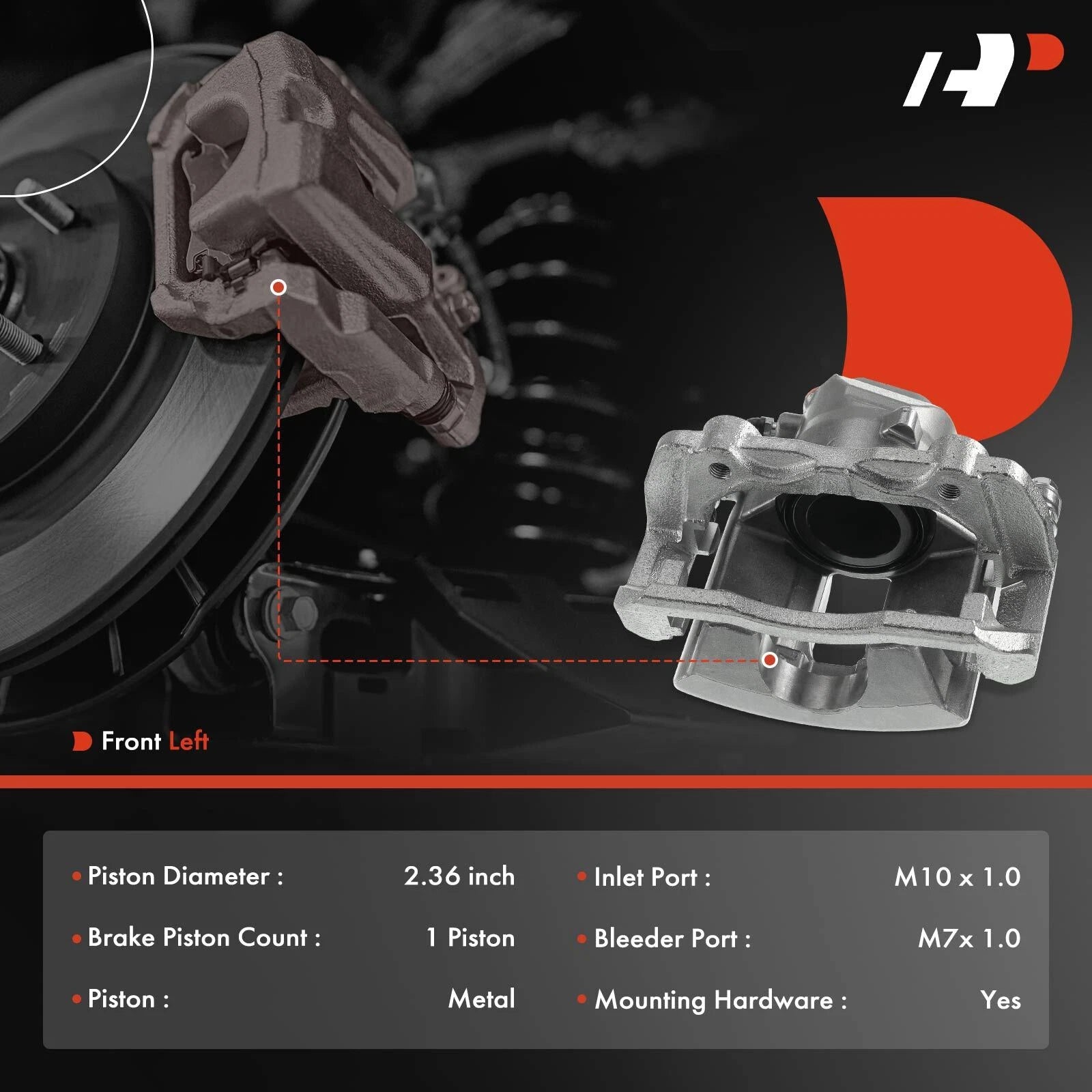 Front Right Brake Caliper with Bracket for Mercedes-Benz C250 C300 (2012–2015)