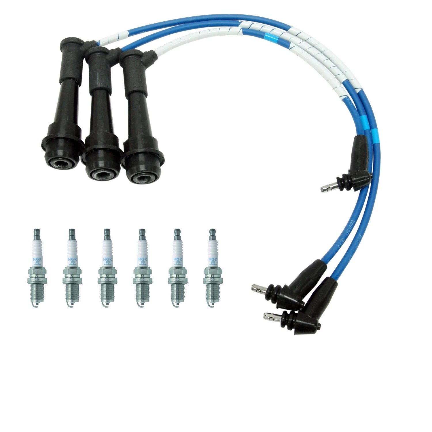 NGK 5mm Wire Set & 6 Spark Plugs for Lexus GS300 SC300 (1993–2000)