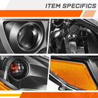 Set of 2 Carbon Fiber Housing Headlights for Chevy Avalanche Silverado (2003–2007)