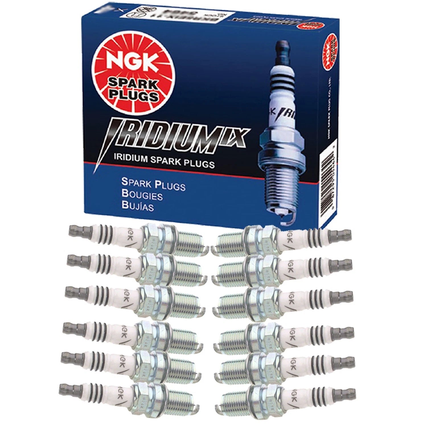 Set of 12 NGK Iridium IX Spark Plugs (Gap 0.032) for