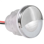 LED Boat Courtesy Lights Set of 2, 1-5/16" Round, White, Stainless Steel