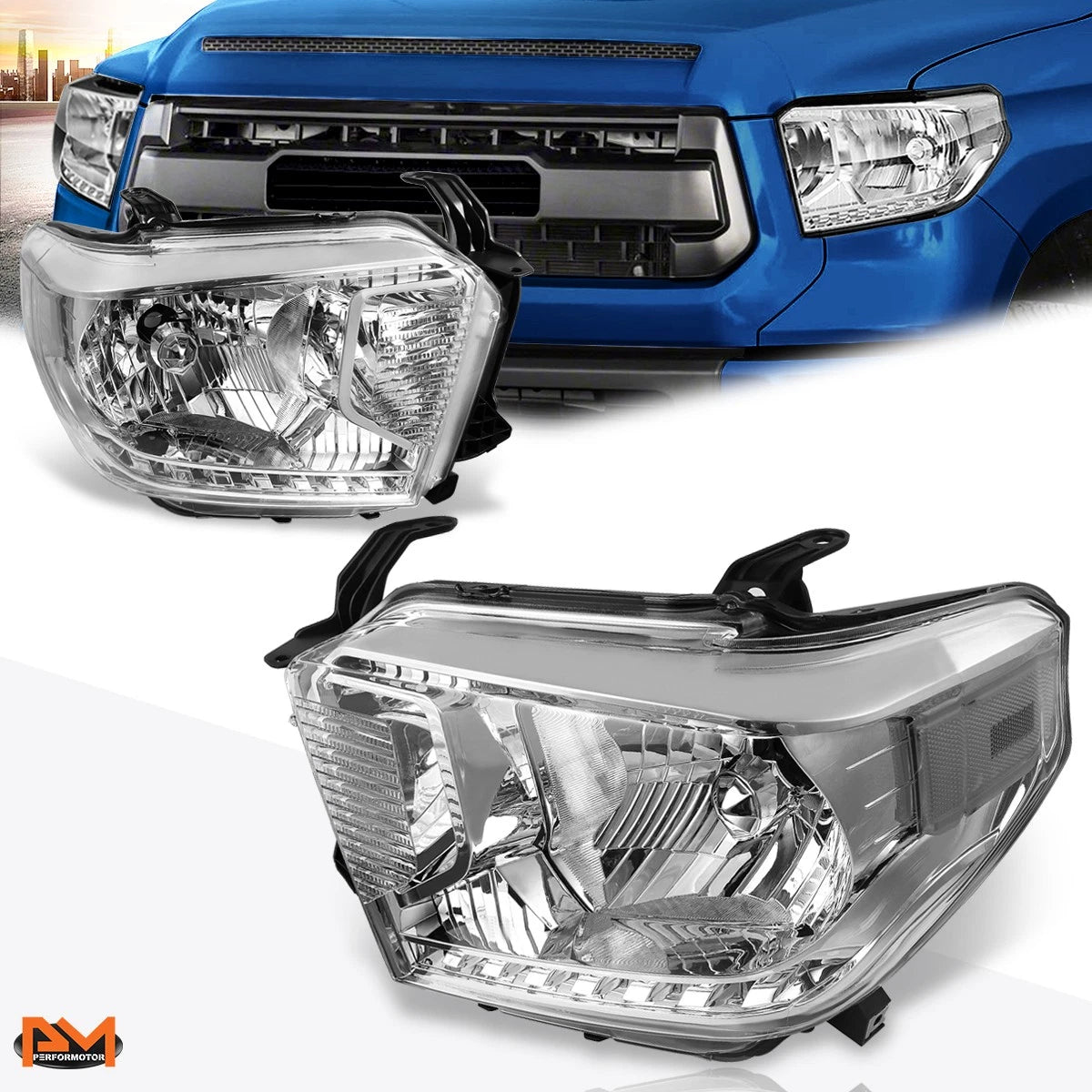 Headlight for Tundra Pickup (2014–2021) OE Replacement Chrome Housing