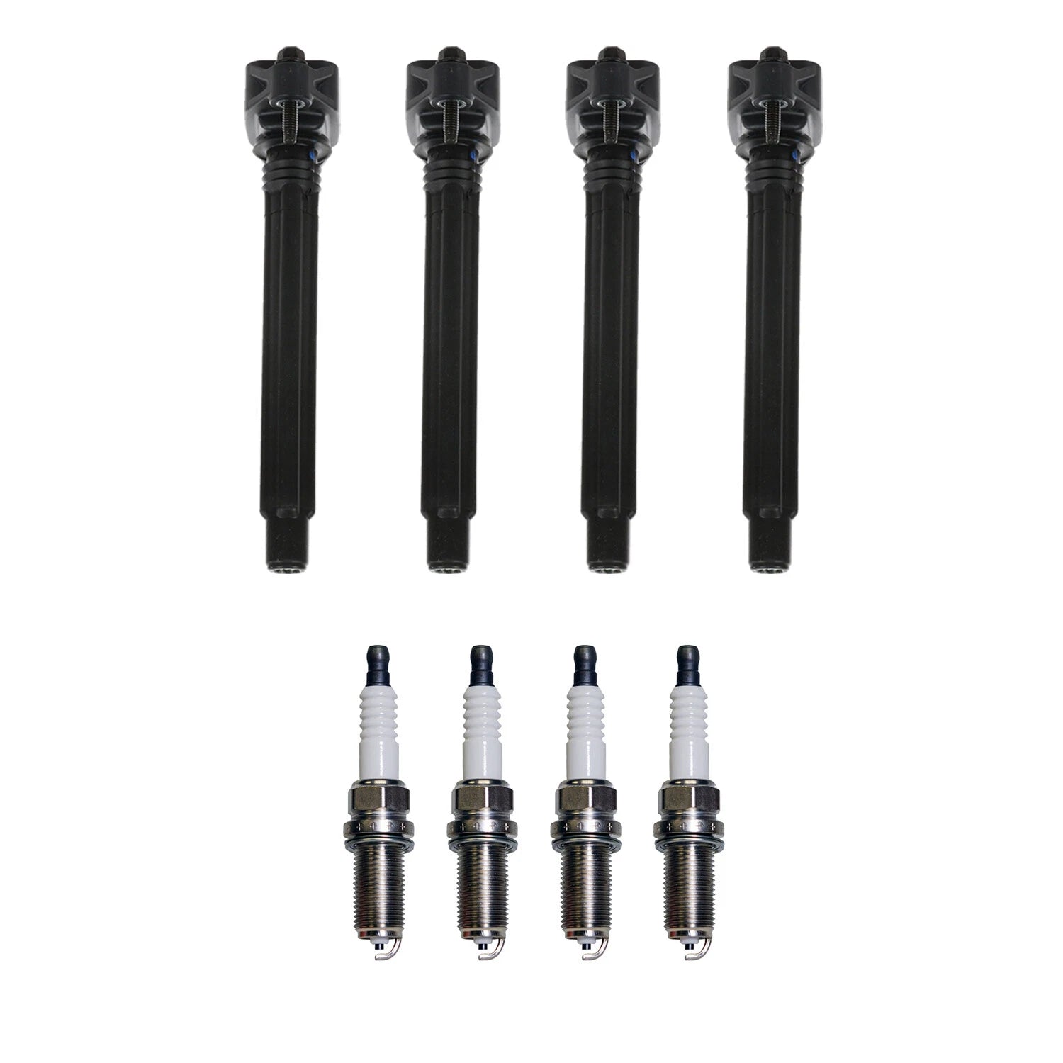 Set of 4 Ignition Coils & Spark Plugs for 200 L4 (Bosch, Denso)