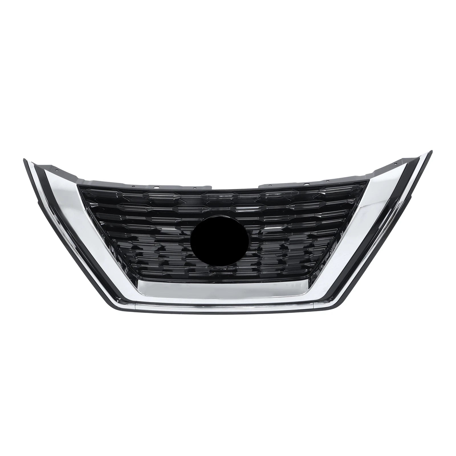 Front Upper Bumper Grill for Nissan Rogue (2021–2023) Black W/O Camera Hole