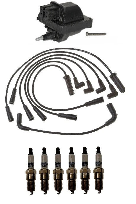 Ignition Wires & Coil with 6 Spark Plugs Kit for Chevy S10 (1994–2004)