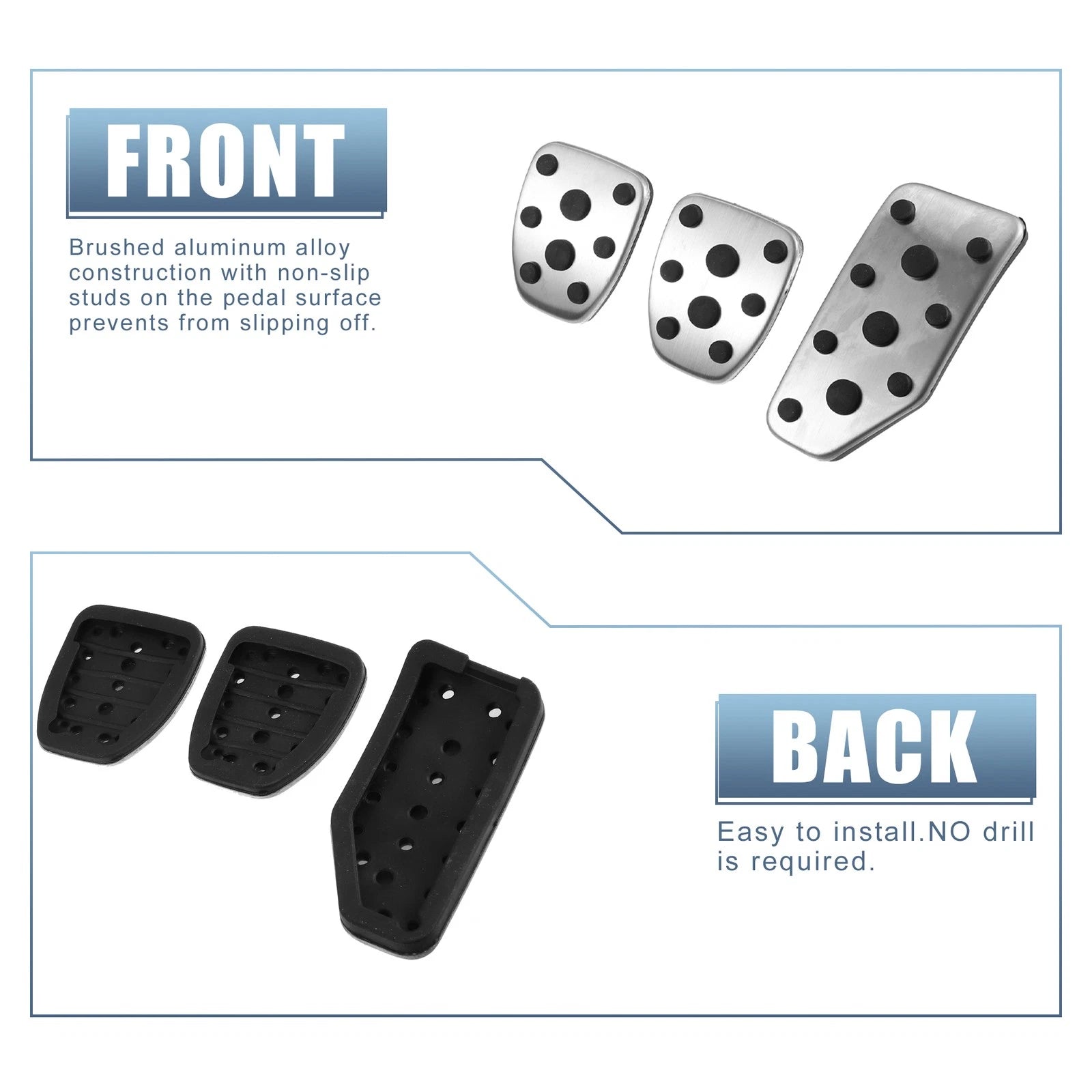 3pcs Accelerator & Brake Pedal Cover Set for Subaru Legacy (1990–2007)