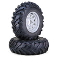 Set of 4 WANDA 25x8-12 25x10-12 ATV Tire Wheel Assembly 4-110 / 5+2 Silver Wheels