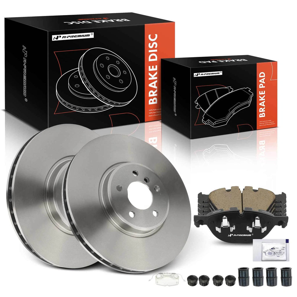 Set of 2 Front Disc Brake Rotors & Ceramic Pads for BMW X5 X6 (2011–2019)