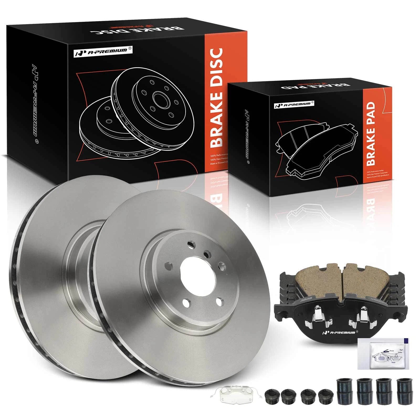 Set of 2 Front Disc Brake Rotors & Ceramic Pads for BMW X5 X6 (2011–2019)